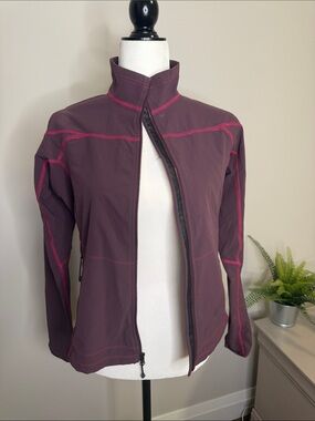 Eddie Bauer Plum Jacket with Pink Contrast Stitching